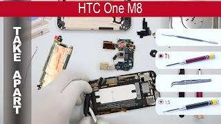 How to disassemble 📱 HTC One M8 831c (0P6B700) Take Apart, Tutorial