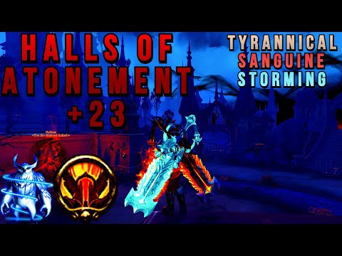 TIMED KYRIAN Fury Warrior M+ 23+ Halls Of Atonement (TYRR, Sanguine, Storming) - WoW Shadowlands 9.1