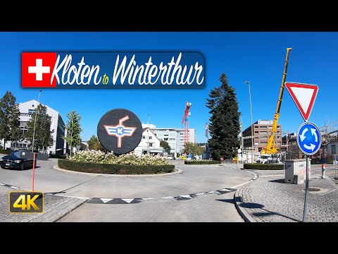 Driving from Kloten to Winterthur in the Canton of Zürich, Switzerland 🇨🇭