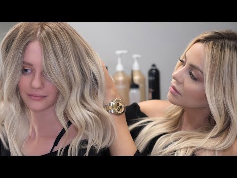 イン サロンベースバンプ＆ブロンドバレイヤージュチュートリアル (In Salon Base Bump & Blonde Balayage Tutorial)