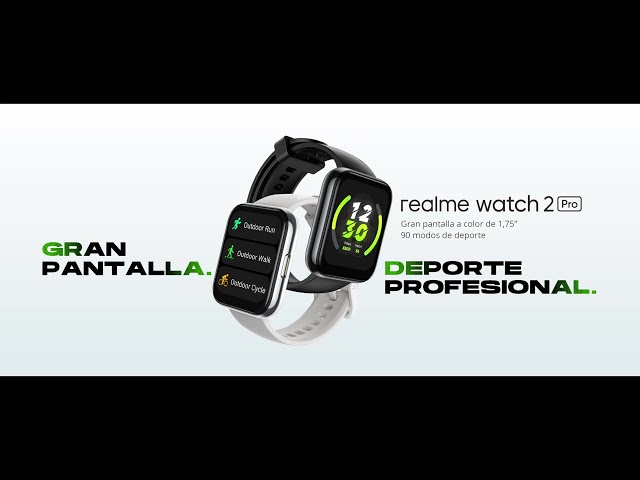 Realme Watch 2 Pro Bluetooth GPS 45mm Farbdisplay Schwarz Einheitsgröße IP68 SpO2 Pulsmesser video