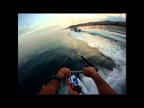 Wake ski 2 pel mar de Calella. Esquia Xavi Tarinas