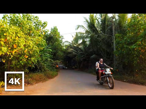 Driving in Goa from Mandrem Beach Road to Siolim Market | Binaural Sounds for Sleep & Study- 4K ASMR