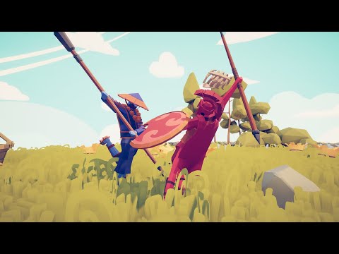 Me Sarissa & Fencer vs 3 Warriors - Totaly Accurate Battle Simulator (TABS)