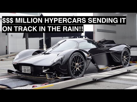 2 Aston Martin Valkyries, Vulcan AMR PRO Take On Rainy Track Day At Fuji Speedway!!