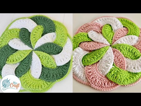 For Beginners Crochet Japanese Flower Hot Pad