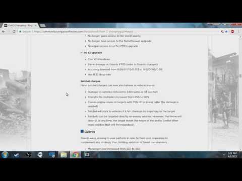 Company of Heroes 2 "Winter" Balance Patch Opinions