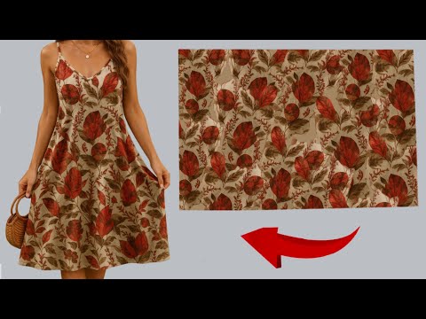 ✂️Very Stylish Summer Dresses 🔥Only 1 Meter fabric 💃 Sew Only 10 Minute ♥️Cut and Sew Summer Dress