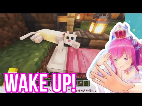 Himemori Luna Adorably Irritated By Her Lazy Cat | Minecraft [Hololive/Sub]