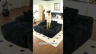 Ovios 81" Boneless Sofa, Sleeper Couch, No Assembly Required