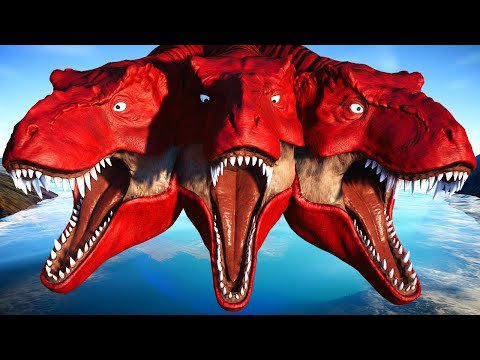 Tyrannosaurus Rex vs Ultimasaurus, Spinosaurus - Jurassic World Evolution Mods Dinosaurs Fighting