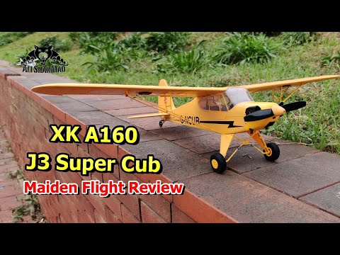 XK A160 J3 Super Cub 6G Gyro Beginners RC Plane Park Flyer Flight Review