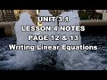 ACAD ALG UNIT 3 1 LESS 4 NOTES PG 12 AND 13 YOUTUBE