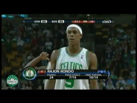 Rajon Rondo 25 points,9 rebounds,8 assists vs Utah Jazz 2008/2009 - Highlights