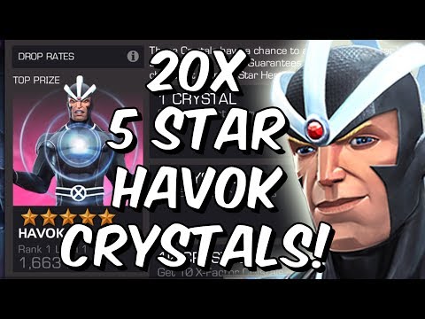 20x 5 Star Havok Featured Grandmaster Crystal Opening! - Marvel Contest Of Champions