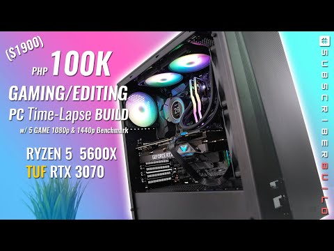 ($1900)  Php100K Gaming PC Time Lapse Build I Ryzen 5 5600X + TUF RTX 3070 w/ 5 Game  Benchmarks