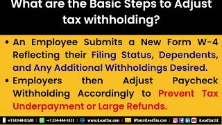 Oct 03, Friday - About Tax Withholding