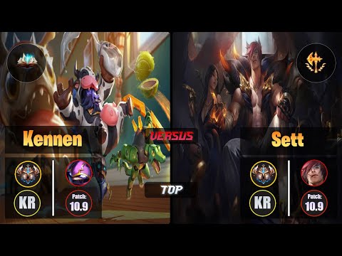 Challenger KENNEN [Unsealed Spellbook] (Top) VS  SETT - Challenger KR Patch 10.9