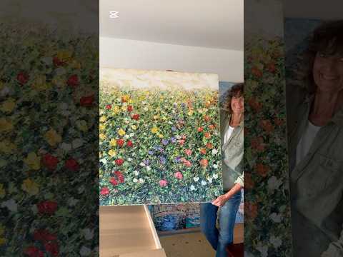 Large Flowers Meadow Oil Painting #floralart #largepainting #oilpainting #abstract #colors #flower