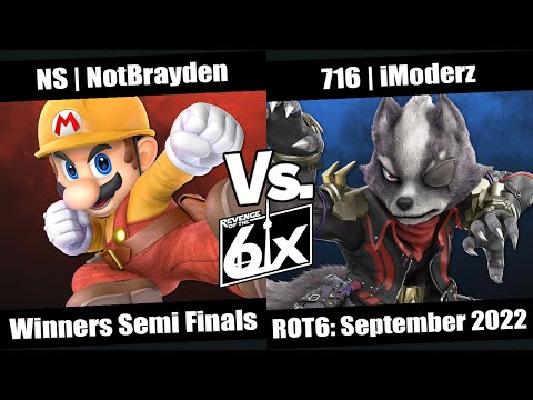 ROT6 September Winners Semi Finals - NS | NotBrayden (Mario) vs 716 | iModerz (Wolf) SSBU Singles