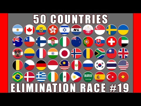 50 Countries Elimination Marble Race in Algodoo #19 \ Marble Race King