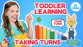 Toddler Learning Video – Taking Turns with Cotton, First Words & Colors | Social Skills for Toddlers