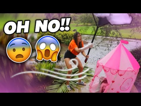 MY CRAZY LLAMAS GO CAMPING DURING A HURRICANE !! WHAT HAPPENS !?