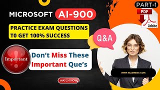 AI-900 Important Exam Questions | Microsoft Azure AI Fundamentals | Latest Pattern | 100% Pass | PDF