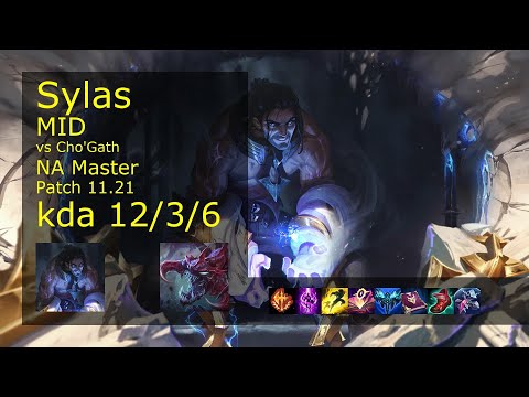 Sylas vs Cho'Gath Mid - NA Master 12/3/6 Patch 11.21 Gameplay