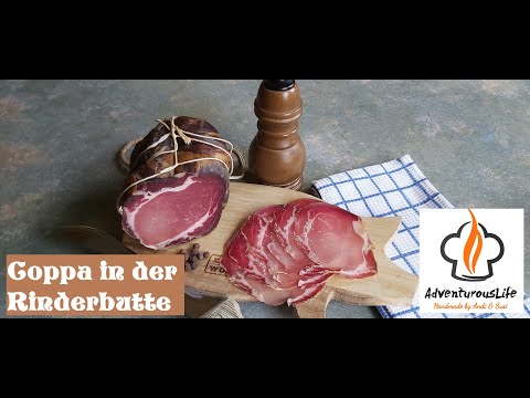 Coppa in der Rinderbutte geräuchert(korsische Art)selber machen #122 Schinken selber machen