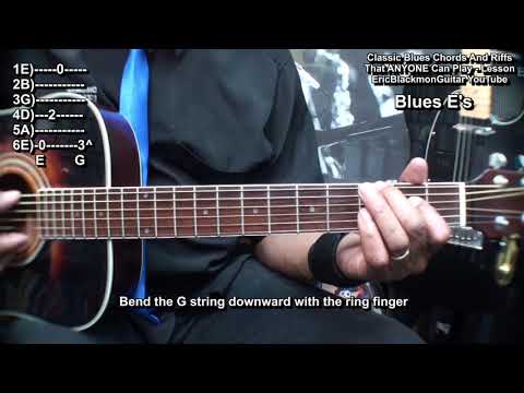 Classic BLUES/ROCK Guitar Chords & Riffs That ANYONE Can Play Tutorial @EricBlackmonGuitar