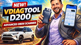 VdiagTool D200 Full System OBD2 Scanner - Bidirectional Scan Tool, 26+ Hot Reset Functions