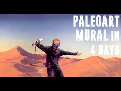 Painting a Prehistoric Landscape Mural in 4 Days