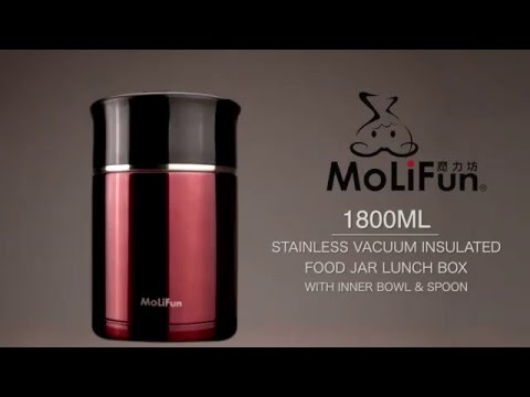 MoLiFun Stainless Vacuum Insulated Food Jar Lunch Box with Inner Bowl & Spoon 1800ml