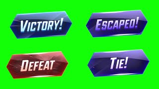 Marvel Snap match results green screen (Victory Escaped Defeat Tie)
