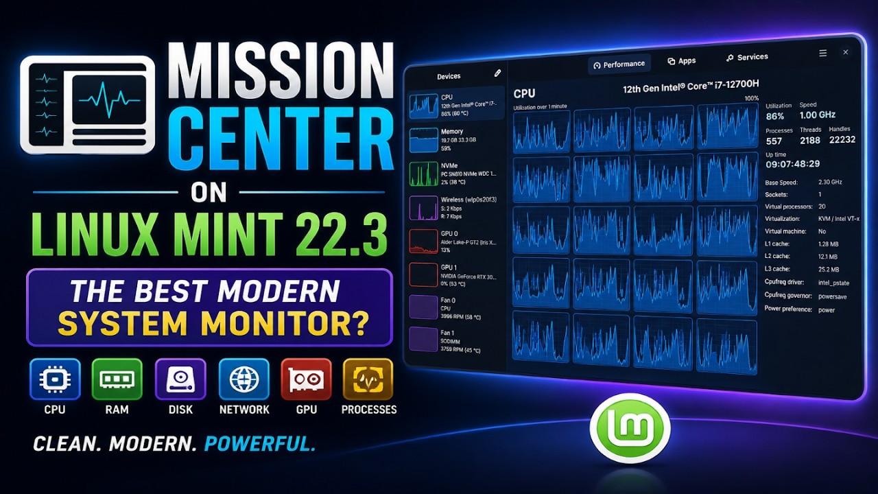 Linux Mint 22.3 Cinnamon Just Got a Better Task Manager — Mission Center Review!
