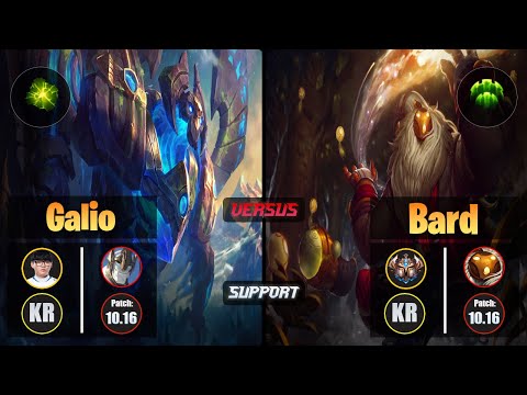 Hoit GALIO (Support) [Aftershock] VS BARD - Challenger KR Patch 10.16