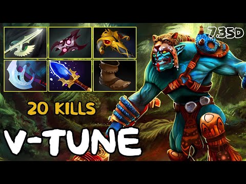 Huskar Mid lane - 20 kills - V-Tune - 7.35d - Immortal Dota 2 Pro Plays