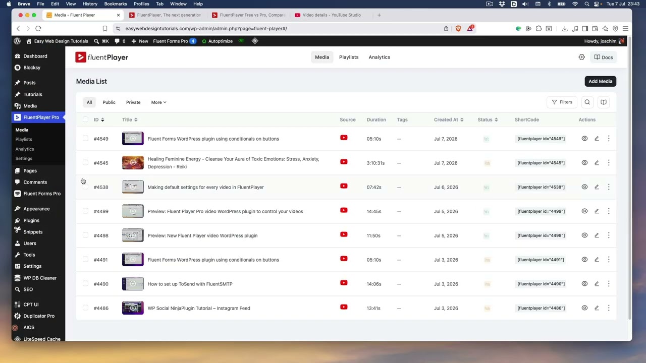 Preview FluentPlayer video player for WordPress