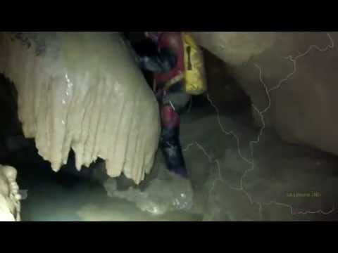 Spéléo Lot  - La Léoune - la rivière du puits Mandela à l'éboulis intermédiaire - Promilhanes