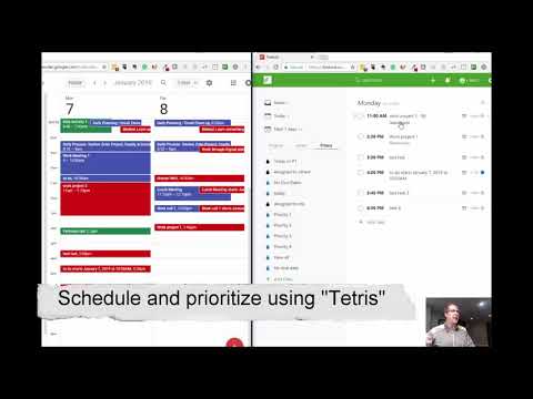 How to use ToDoist and Google Calendar in a "Tetris" style time management system