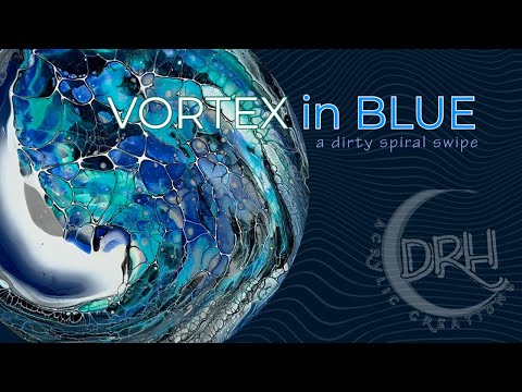#125. VORTEX IN BLUE | Acrylic Pouring for Beginners