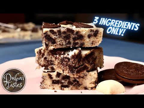 3 Ingredients Oreo Fudge Bars Recipe | 10 Minute Dessert