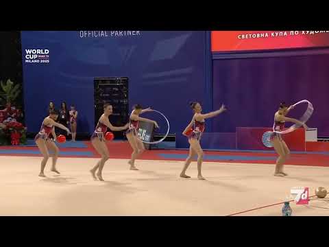 Spain Group 🥇 3 Balls 2 Hoops Final (25,750) 2025 World Cup Sofia #rhythmicgymnastics