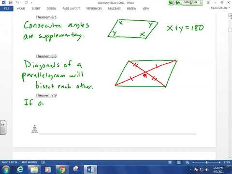 Geometry CO45 4/7/21...Properties of Parallelograms