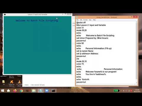 Basic Program In Batch File Scripting Lesson 2 Using Variable