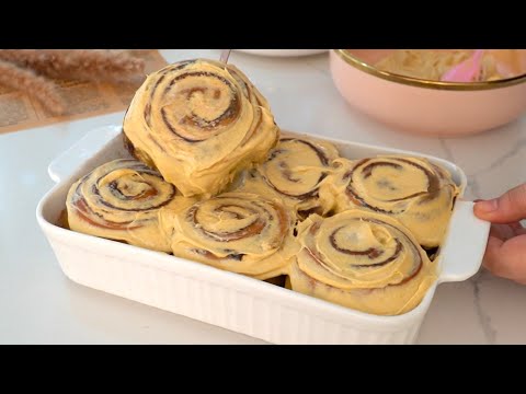 Pillowy Soft Pumpkin Spice Latte Cinnamon Roll
