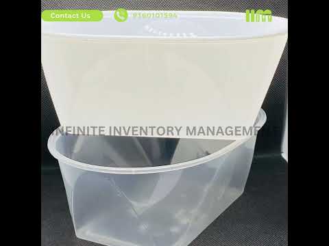 Disposable plastic food container, 1000 ml