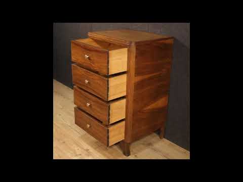 Cassettiera in legno di noce in stile Art Deco
