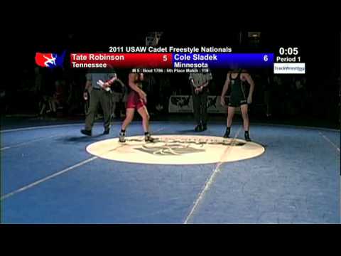 Cadet Freestyle 5th 119 - Tate Robinson (TN) vs. Cole Sladek (MN)